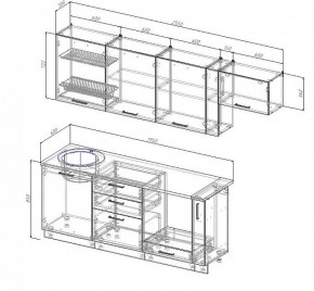 Кухонный гарнитур Антрацит 2550 (Стол. 38мм) в Красноуральске - krasnouralsk.mebel24.online | фото 3