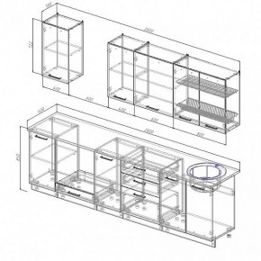 Кухонный гарнитур Антрацит 2800 (Стол. 38мм) в Красноуральске - krasnouralsk.mebel24.online | фото 3