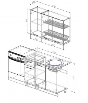 Кухонный гарнитур Графика 1200 (Стол. 26мм) в Красноуральске - krasnouralsk.mebel24.online | фото 2