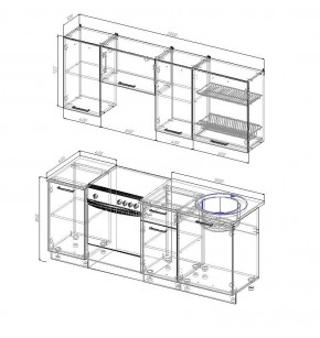 Кухонный гарнитур Графика 2000 (Стол. 38мм) в Красноуральске - krasnouralsk.mebel24.online | фото 2