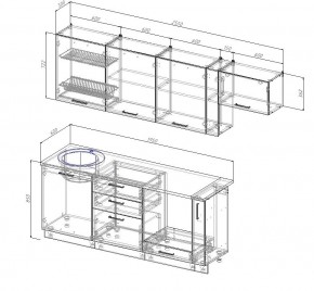 Кухонный гарнитур Жемчуг 2550 (Стол. 38мм) в Красноуральске - krasnouralsk.mebel24.online | фото 2