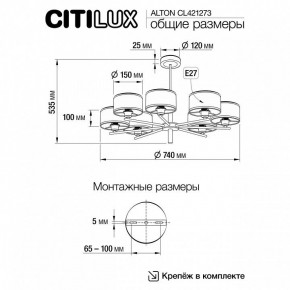 Люстра на штанге Citilux ALTON CL421273 в Красноуральске - krasnouralsk.mebel24.online | фото 3