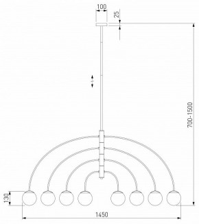 Люстра на штанге Eurosvet Cenacolo 30179/8 черный в Красноуральске - krasnouralsk.mebel24.online | фото 2