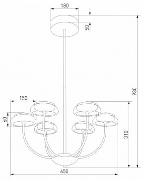Люстра на штанге Eurosvet Fungo 50388 LED черный в Красноуральске - krasnouralsk.mebel24.online | фото 4