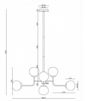 Люстра на штанге Maytoni Erich MOD221-PL-08-G в Красноуральске - krasnouralsk.mebel24.online | фото 6