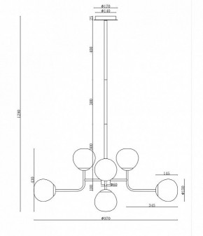 Люстра на штанге Maytoni Erich MOD221-PL-08-N в Красноуральске - krasnouralsk.mebel24.online | фото 3