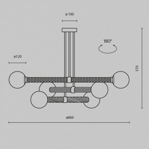 Люстра на штанге Maytoni Teatro MOD287PL-06BS в Красноуральске - krasnouralsk.mebel24.online | фото 3
