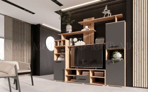 МИНИ-2 Гостиная (МДФ) Графит/Дуб Крафт в Красноуральске - krasnouralsk.mebel24.online | фото