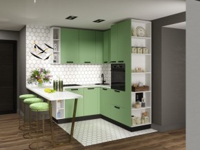 Модульная кухня Осло карбон мята в Красноуральске - krasnouralsk.mebel24.online | фото 1