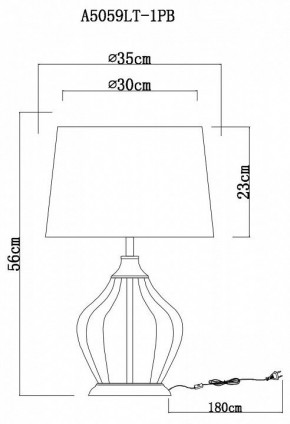 Настольная лампа декоративная Arte Lamp Baymont A5059LT-1PB в Красноуральске - krasnouralsk.mebel24.online | фото 3