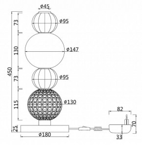 Настольная лампа декоративная Maytoni Collar MOD301TL-L18CH3K в Красноуральске - krasnouralsk.mebel24.online | фото 3