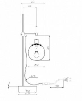 Настольная лампа декоративная Maytoni Erich MOD221-TL-01-G в Красноуральске - krasnouralsk.mebel24.online | фото 3