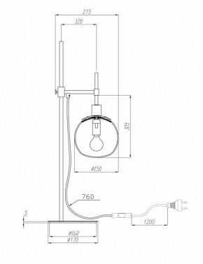 Настольная лампа декоративная Maytoni Erich MOD221-TL-01-N в Красноуральске - krasnouralsk.mebel24.online | фото 3