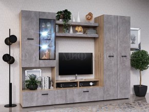 Нэнси New Центральная секция (ЛДСП) Бетон светлый/Сонома в Красноуральске - krasnouralsk.mebel24.online | фото 2