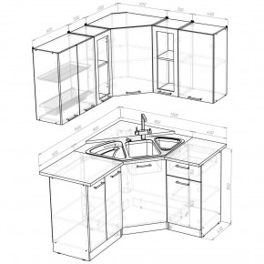 ОЛЬГА Кухонный гарнитур Оптима 2 (1500*1300 мм) в Красноуральске - krasnouralsk.mebel24.online | фото 2