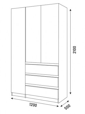 ПАРУС Шкаф 3-х ств. 1200 в Красноуральске - krasnouralsk.mebel24.online | фото 3