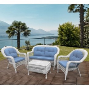 Плетеный комплект для отдыха из искусственного ротанга  LV-520 White/Blue в Красноуральске - krasnouralsk.mebel24.online | фото 1