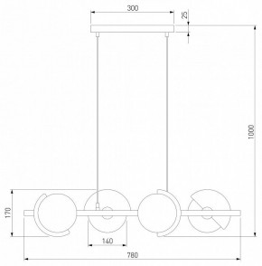 Подвесная люстра Eurosvet Moity 70149/4 черный/латунь в Красноуральске - krasnouralsk.mebel24.online | фото 4