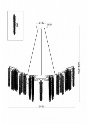 Подвесная люстра Freya Mineral FR1010PL-10G в Красноуральске - krasnouralsk.mebel24.online | фото 2