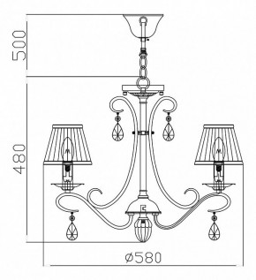Подвесная люстра Maytoni Brionia ARM172-05-G в Красноуральске - krasnouralsk.mebel24.online | фото 5