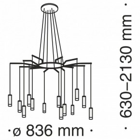 Подвесная люстра Maytoni Davida MOD035PL-12B в Красноуральске - krasnouralsk.mebel24.online | фото 6
