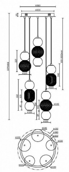 Подвесная люстра Maytoni Drop MOD273PL-L80CH3K в Красноуральске - krasnouralsk.mebel24.online | фото 3