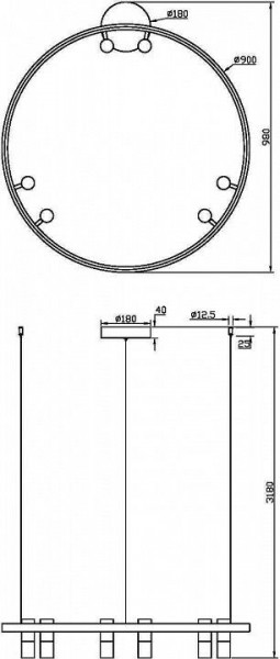 Подвесная люстра Maytoni Halo MOD102PL-L42BK в Красноуральске - krasnouralsk.mebel24.online | фото 4