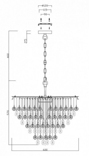 Подвесная люстра Maytoni Linn MOD091PL-07G в Красноуральске - krasnouralsk.mebel24.online | фото 5