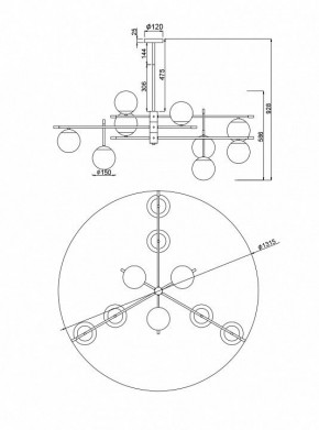 Подвесная люстра Maytoni Nostalgia MOD048PL-09G в Красноуральске - krasnouralsk.mebel24.online | фото 3