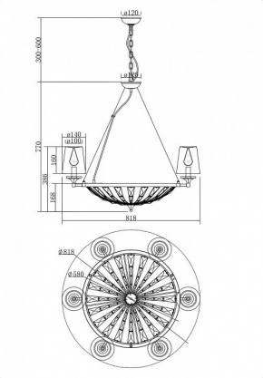 Подвесная люстра Maytoni Pantheon H021PL-06CH в Красноуральске - krasnouralsk.mebel24.online | фото 5