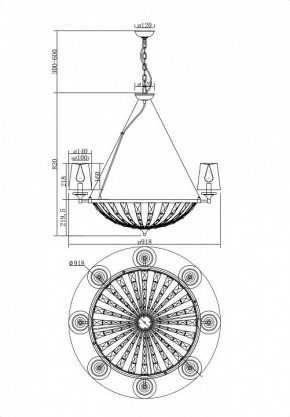Подвесная люстра Maytoni Pantheon H021PL-08CH в Красноуральске - krasnouralsk.mebel24.online | фото 4