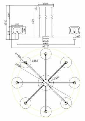 Подвесная люстра Maytoni Vision MOD411PL-08G в Красноуральске - krasnouralsk.mebel24.online | фото 4