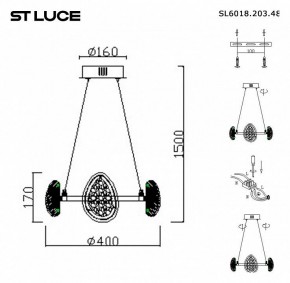 Подвесная люстра ST-Luce Enigma SL6018.203.48 в Красноуральске - krasnouralsk.mebel24.online | фото 4