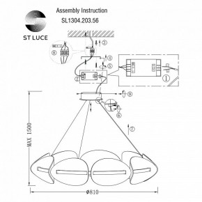 Подвесная люстра ST-Luce Etoile SL1304.203.56 в Красноуральске - krasnouralsk.mebel24.online | фото 6