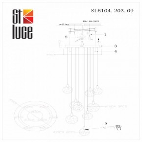 Подвесная люстра ST-Luce Montecelio SL6104.203.09 в Красноуральске - krasnouralsk.mebel24.online | фото 3