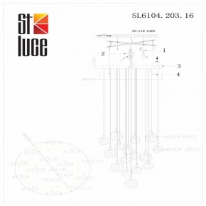 Подвесная люстра ST-Luce Montecelio SL6104.203.16 в Красноуральске - krasnouralsk.mebel24.online | фото 3