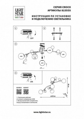 Потолочная люстра Lightstar Croco 815553 в Красноуральске - krasnouralsk.mebel24.online | фото 5