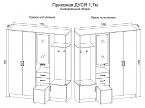 Прихожая Дуся 1.7 УНИ (Дуб Бунратти/Белый Бриллиант) в Красноуральске - krasnouralsk.mebel24.online | фото 2