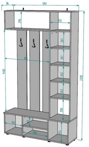 Прихожая с зеркалом V20_M в Красноуральске - krasnouralsk.mebel24.online | фото 2
