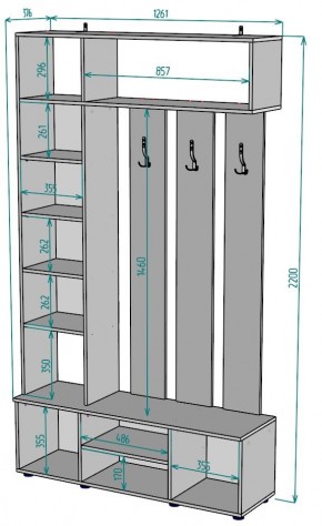 Прихожая с зеркалом V24_M в Красноуральске - krasnouralsk.mebel24.online | фото 2