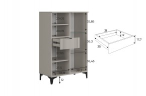 РИЧ Комод 2 со стеклом в Красноуральске - krasnouralsk.mebel24.online | фото 3