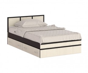 Сакура Кровать с ящиками 1200, цвет венге/дуб лоредо, ШхГхВ 123,5х203,5х80 см., сп.м. 1200х2000 мм., без матраса, основание есть, универсальная сборка в Красноуральске - krasnouralsk.mebel24.online | фото 4