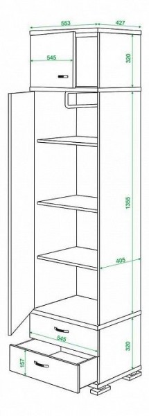 Шкаф платяной Домино КС-10 в Красноуральске - krasnouralsk.mebel24.online | фото 3