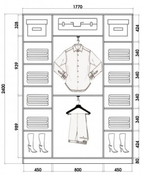 Шкаф-купе ХИТ 24-4-18/2-151 (420) в Красноуральске - krasnouralsk.mebel24.online | фото 3