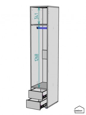 Шкаф Linnea MHR-1PO-3 2050х400х510 (Белый-М 11.1.2) в Красноуральске - krasnouralsk.mebel24.online | фото 3