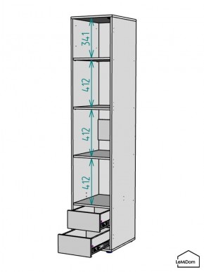 Шкаф Linnea MHR-1PO-4 2050х400х510 (Белый-М 11.1.2) в Красноуральске - krasnouralsk.mebel24.online | фото 3