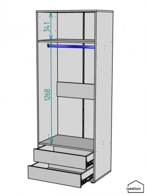 Шкаф Linnea MHR-2-3 2050х800х510 (Белый-М 11.1.1) в Красноуральске - krasnouralsk.mebel24.online | фото 3