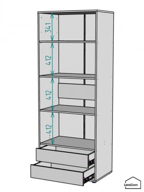 Шкаф Linnea MHR-2PO-4 2050х800х510 (Белый-М 11.1.1) в Красноуральске - krasnouralsk.mebel24.online | фото 3