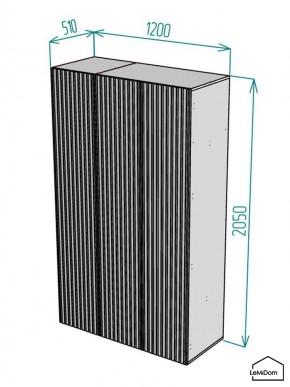 Шкаф Linnea MHR-3-2 2050х1200х510 (Белый-М 11.1.1) в Красноуральске - krasnouralsk.mebel24.online | фото 2