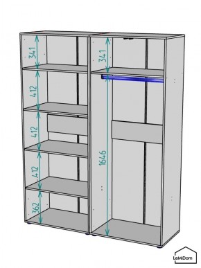 Шкаф Linnea MHR-4PO-1 2050х1600х510 (Белый-М 11.1.2) в Красноуральске - krasnouralsk.mebel24.online | фото 3
